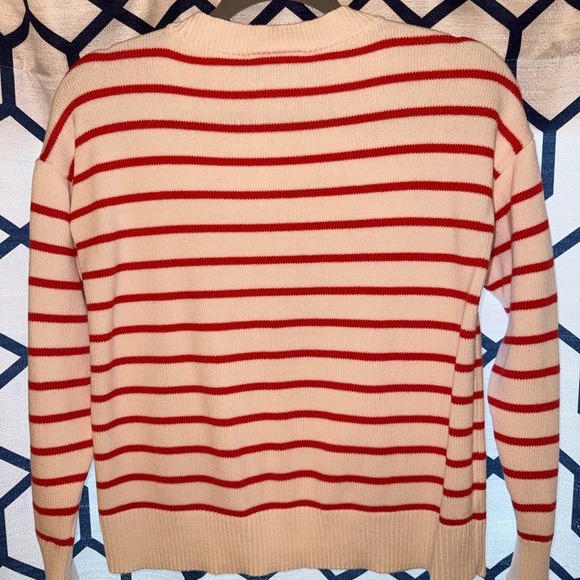 LOFT Red and White Striped Sweater - Picture 2 of 4